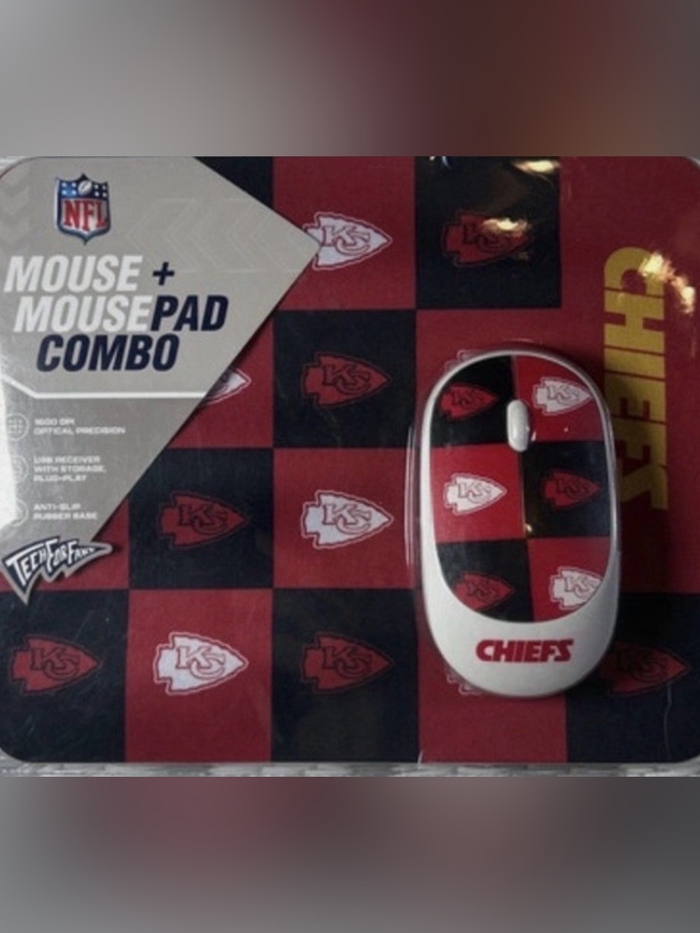 NFL Chiefs Red and Black Mouse + Mousepad Combo 041
